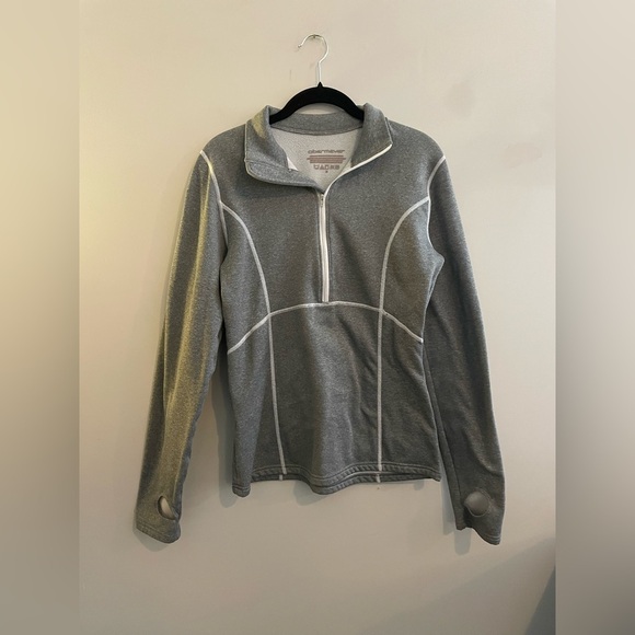 Obermeyer Heathered Gray Quarter Zip Jacket - Picture 1 of 6